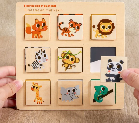 Montessori Wooden Animal Matching Puzzles, Aged 2+