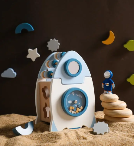Montessori Blue Rocket Activity Toy, Aged 1+