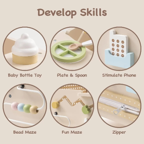 Montessori Wooden Activity Walker, Aged 6M+