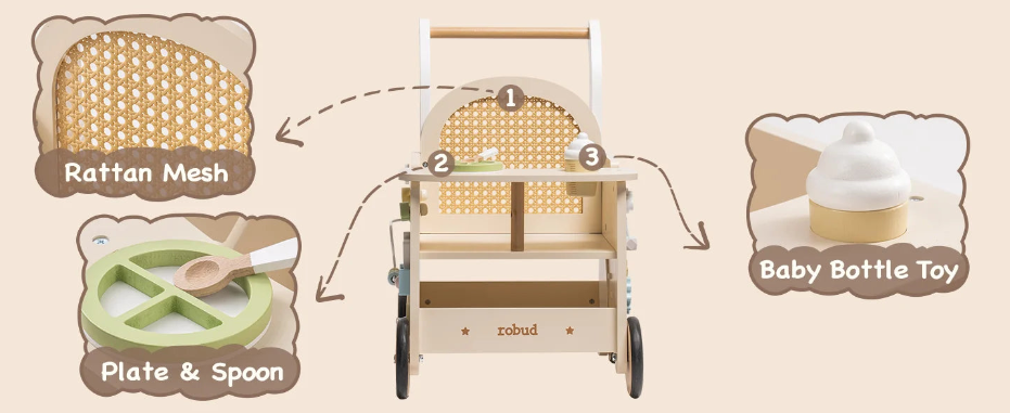 Montessori Wooden Activity Walker, Aged 6M+